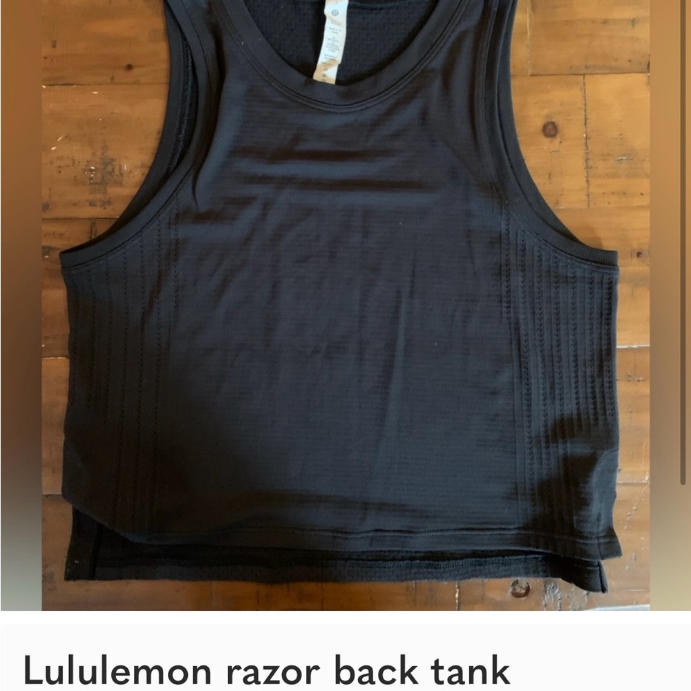 Lululemon Athletica Black Ribbed Crop Tank Top